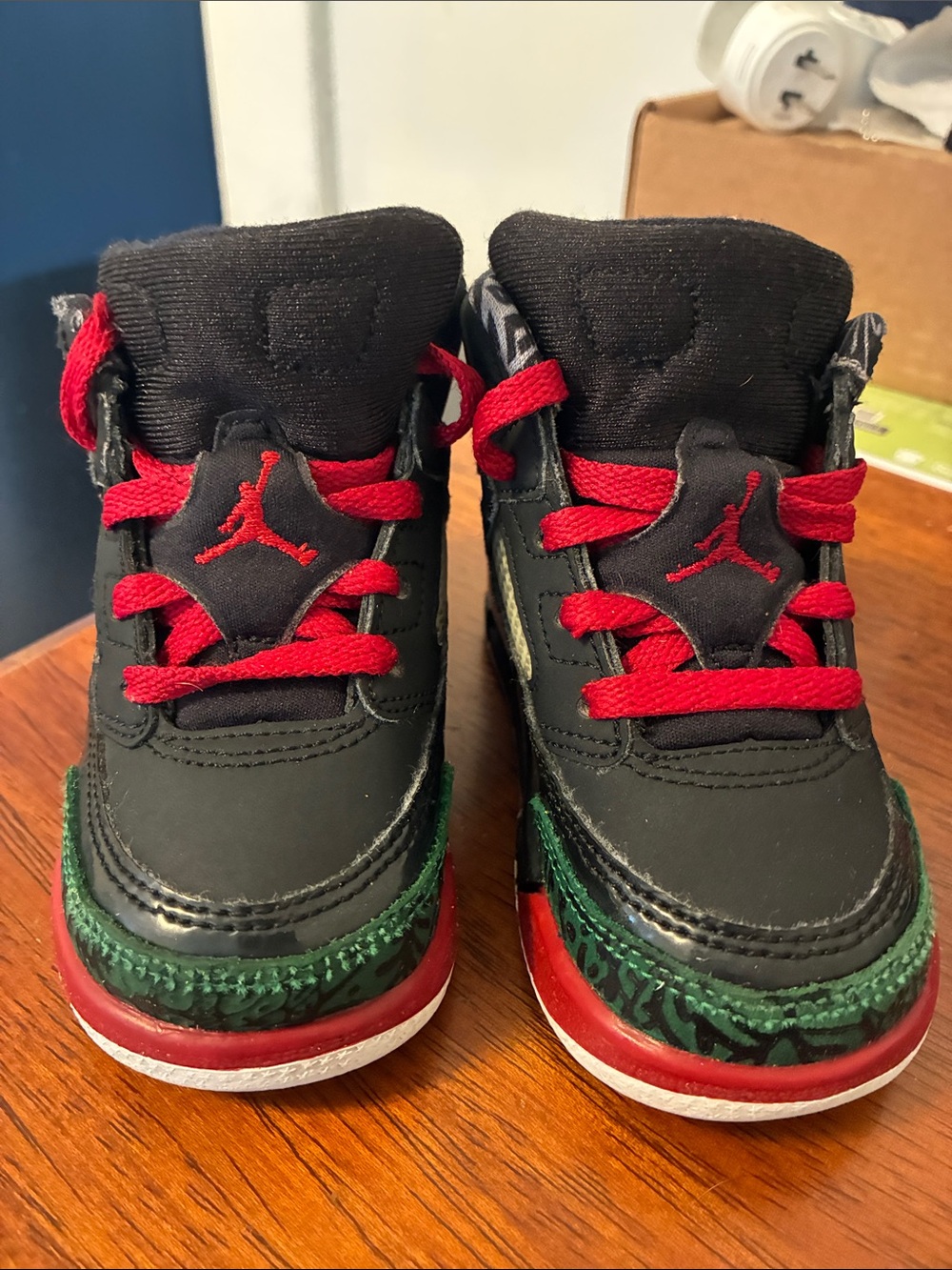 Jordan Kids Black, Red & Green Low-Top Sneakers (No Box)